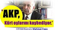 DİTAM Başkanı M. Kaya: ‘HDP oylarını koruyor,MHP ile 'Cumhur İttifakı' kuran AKP, Kürt oylarını kaybediyor.’