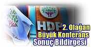 HDP 2. Olağan Büyük Konferans Sonuç Bildirgesi