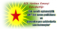 KCK Eşbaşkanlığı:‘Tek taraflı eylemsizlik AKP'nin savaş politikası ve gerçekleşen saldırılarla son bulmuştur’