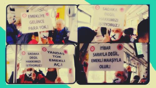 Emeklilerden tramvayda sessiz protesto
